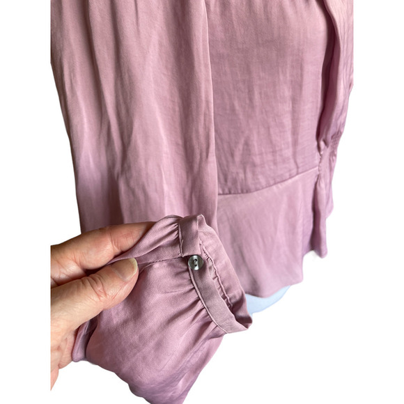 1. State Blouse Top Shirt Size Small Rose Peplum Long Sleeves,Surplice Neck - Picture 9 of 12